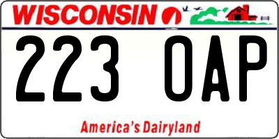 WI license plate 223OAP