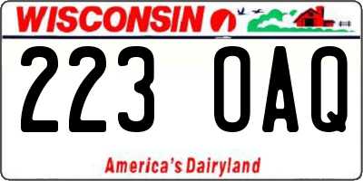 WI license plate 223OAQ