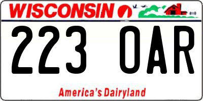 WI license plate 223OAR