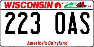 WI license plate 223OAS