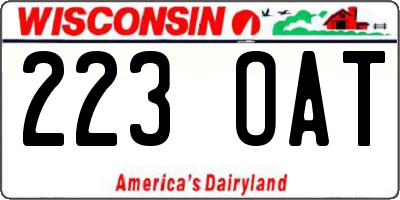 WI license plate 223OAT