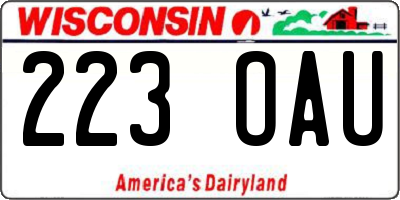 WI license plate 223OAU