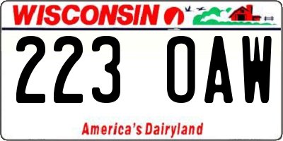 WI license plate 223OAW