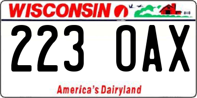 WI license plate 223OAX