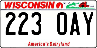 WI license plate 223OAY