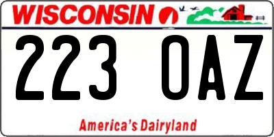 WI license plate 223OAZ