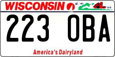 WI license plate 223OBA