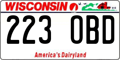 WI license plate 223OBD