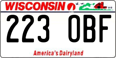 WI license plate 223OBF