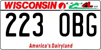 WI license plate 223OBG