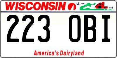 WI license plate 223OBI