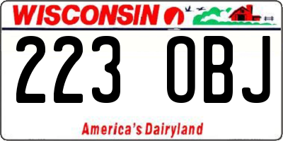 WI license plate 223OBJ