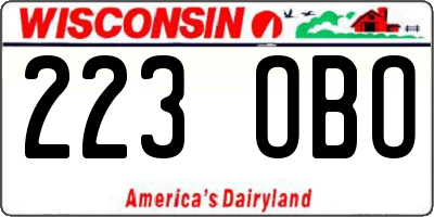 WI license plate 223OBO