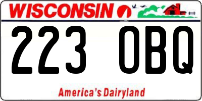 WI license plate 223OBQ