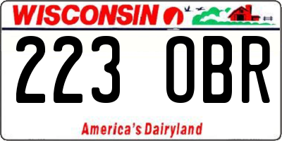 WI license plate 223OBR