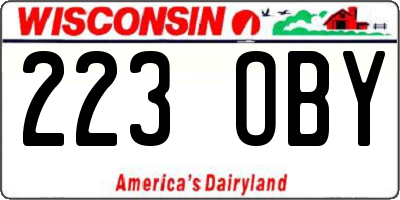 WI license plate 223OBY