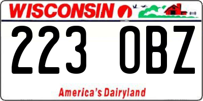 WI license plate 223OBZ