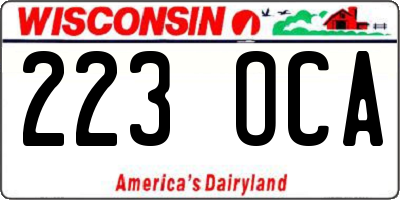 WI license plate 223OCA