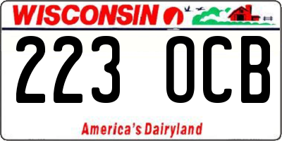 WI license plate 223OCB