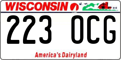 WI license plate 223OCG