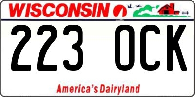 WI license plate 223OCK