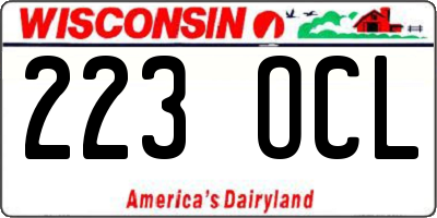 WI license plate 223OCL