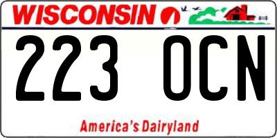 WI license plate 223OCN