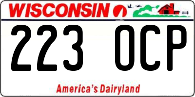 WI license plate 223OCP