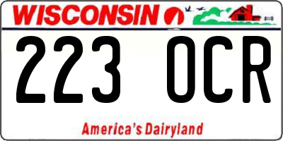 WI license plate 223OCR