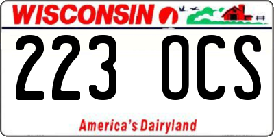 WI license plate 223OCS