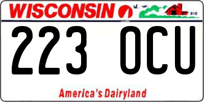 WI license plate 223OCU