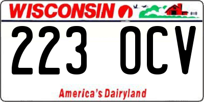 WI license plate 223OCV