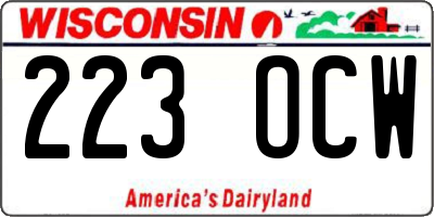 WI license plate 223OCW