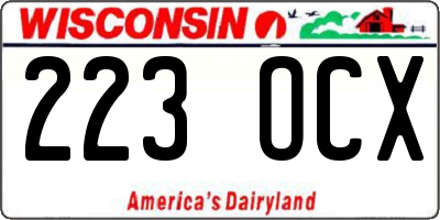 WI license plate 223OCX