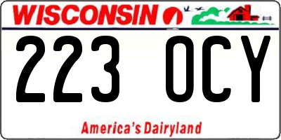 WI license plate 223OCY