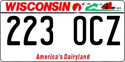 WI license plate 223OCZ