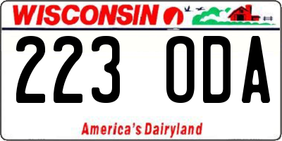 WI license plate 223ODA