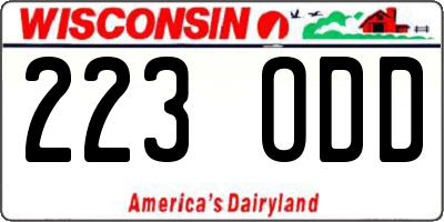 WI license plate 223ODD