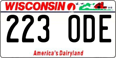 WI license plate 223ODE