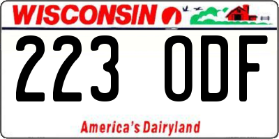 WI license plate 223ODF