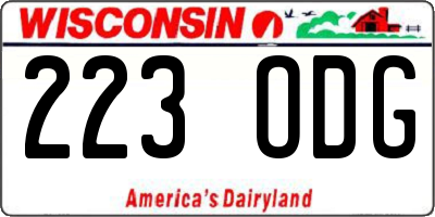 WI license plate 223ODG
