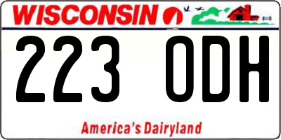 WI license plate 223ODH