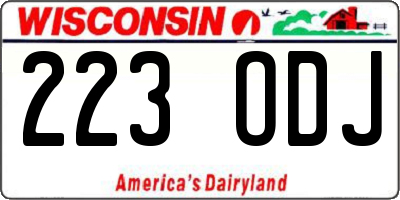 WI license plate 223ODJ