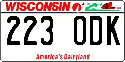 WI license plate 223ODK