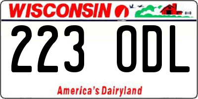 WI license plate 223ODL