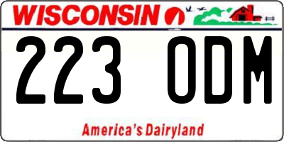 WI license plate 223ODM