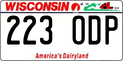 WI license plate 223ODP