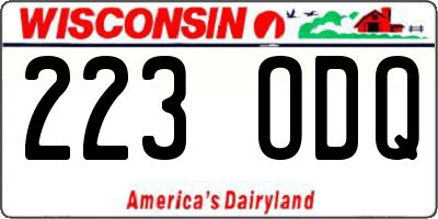 WI license plate 223ODQ