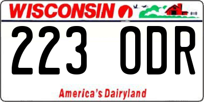 WI license plate 223ODR