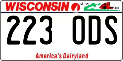 WI license plate 223ODS